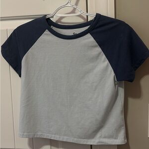 SO Blue and Gray Raglan Tee Short Sleeve
